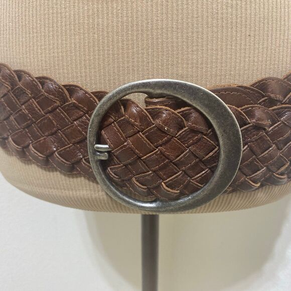 Banana Republic WIDE Braided Leather Belt Women\'s Brown Woven Small main image 5